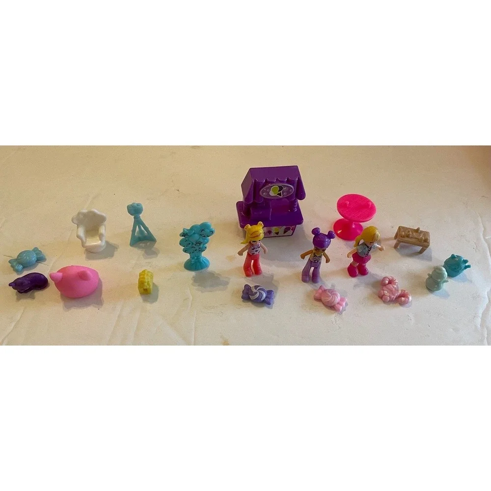 Polly Pocket Bundle‎ Lot 3 Compacts Dolls Accessories READ Description